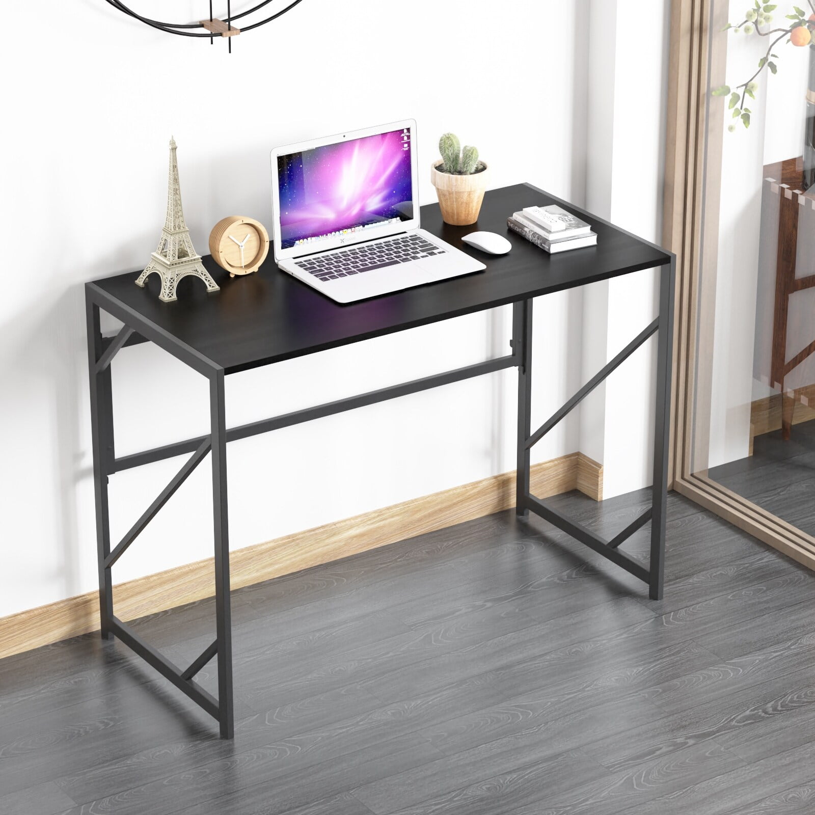 Elephance Folding Desk Writing Computer Desk for Home Office, No