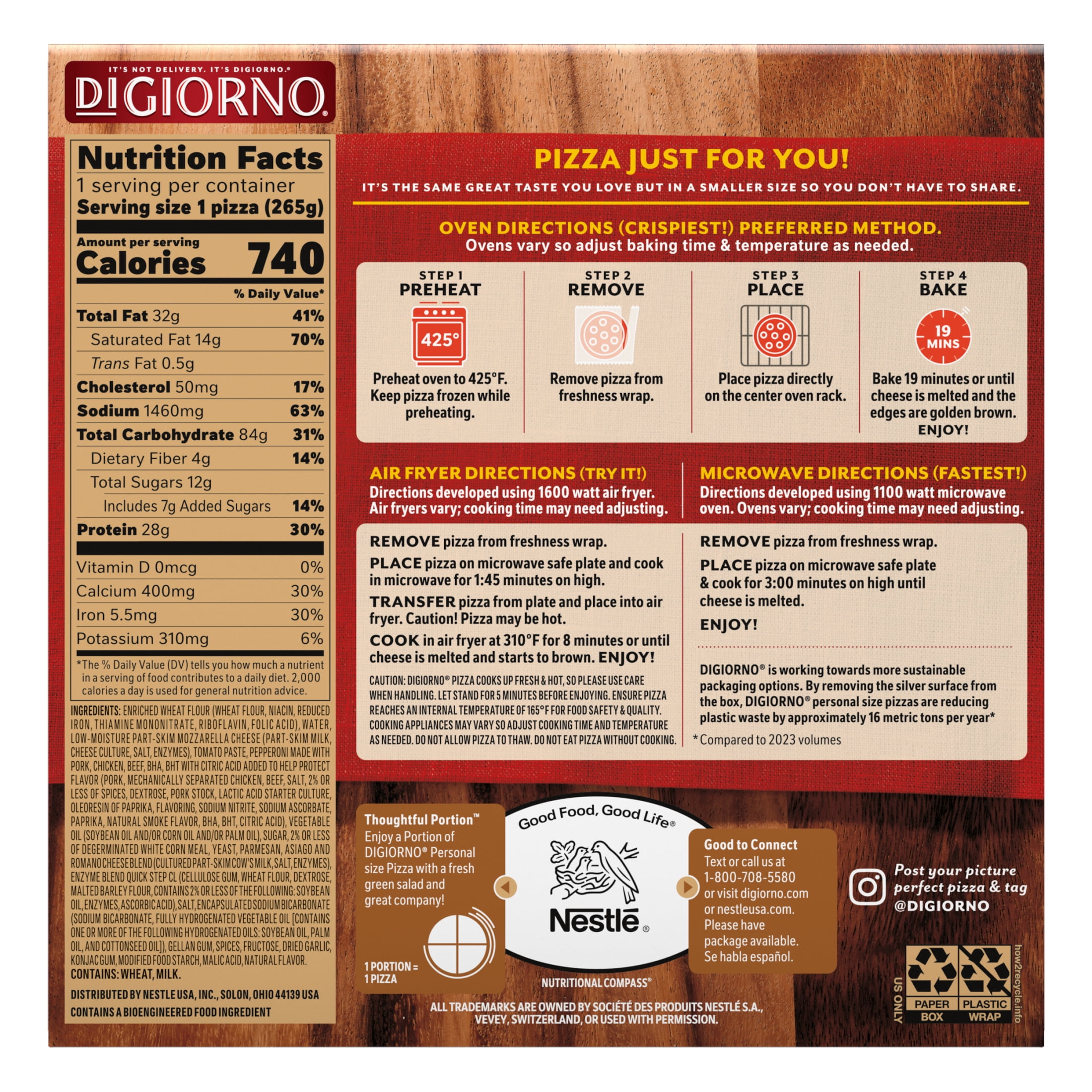 DiGiorno Frozen Pizza, Mini Pepperoni Personal Pizza, 9.3 oz (Frozen)