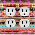 thumbnail image 1 of Metal Light Switch Plate Cover Colorful Ethnic Aztec Tribal Art Pattern SFR062, 1 of 13