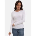 thumbnail image 5 of Women's Long Sleeve Shirts Fall Casual Crew neck Tops Slim Fitted Basic Tees, 5 of 6