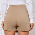 thumbnail image 5 of UYISJ Skorts for Women High Waisted Skirt with Shorts Side Slit Pull On Stretchy Mini Skirts Casual Shiny Velvet Going out Shorts Khaki M, 5 of 8