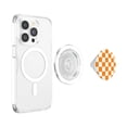 thumbnail image 3 of Diseño de tablero de ajedrez GCD con agarre para teléfono celular, naranja y blanco, 3 of 5