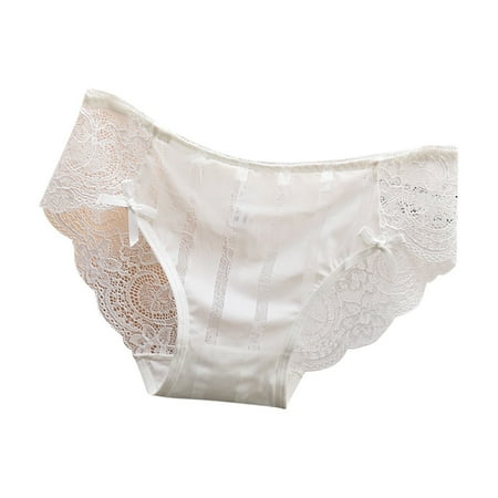 Latex Panties Seamless Underwear Pack Traceless Lace Panties For Women With Low Waist Sexy Pure Desire Sweet And Refreshing Silk Smooth Crotch Triangle Pants