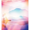 thumbnail image 3 of Nature Duvet Cover Set, Ombre Exotic Landscape Palm Trees Illustration, Decorative 3 Piece Bedding Set with 2 Pillow Shams, Calking Size, Pale Sky Blue Champagne, by Ambesonne, 3 of 3