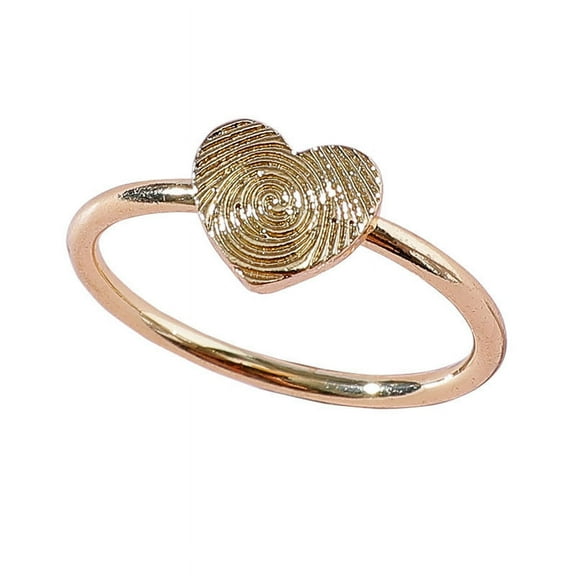 European And American Ornaments With Fingerprint Heart Ring