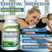 HealthA2Z Magnesium Glycinate, Magnesium Capsules for Anxiety Support, 240 mg, 180 Count