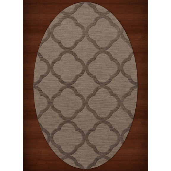 Dalyn Dover Area Rug DV8 Dv8 Stone Quaterfoil Trellis 8' x 10' Oval