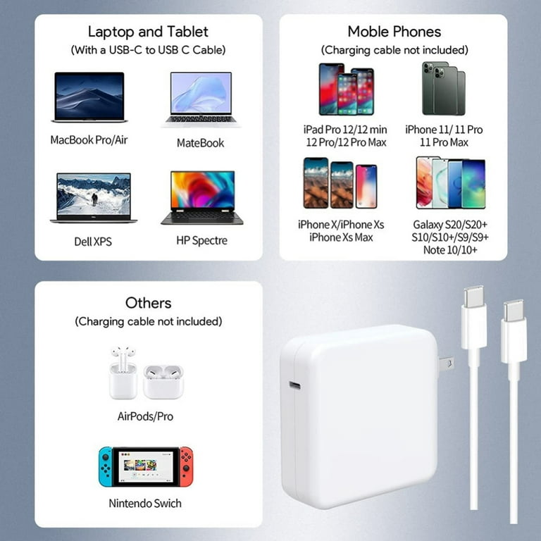 Cargador USB-C 96W para Apple MacBook Pro iPad Pro - KONEXT