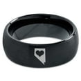 thumbnail image 2 of Tungsten Nevada The Silver State Heart Band Ring 8mm Men Women Comfort Fit Black Dome Brushed Polished, 2 of 4