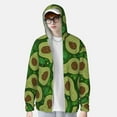 thumbnail image 4 of Goofa Big Colorful Avocados Printed Women's UPF 50+ Sun Protection Hoodie Jacket Lightweight Long Sleeve Sun Shirt for Women with Pocket Hiking Outdoor-, 4 of 9