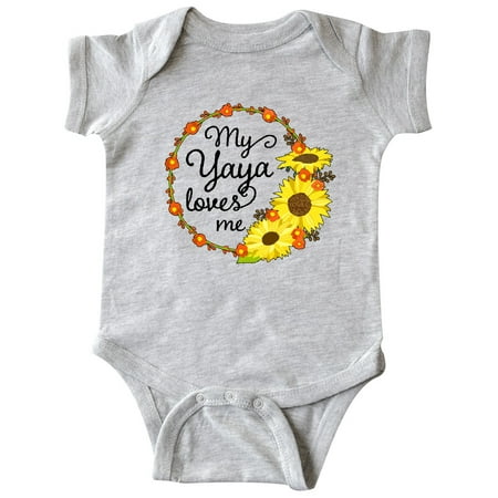 

Inktastic My Yaya Loves Me with Sunflower Wreath Gift Baby Boy or Baby Girl Bodysuit