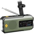 thumbnail image 6 of Newest Prociv Solar Emergency Wind Up Radio, Portable Hand Crank AM/FM Radio with SOS Alarm LED Torch, 2000mAh Rechargeable Power Bank USB Phone Charger Flashlight for Camping (Green), 6 of 9