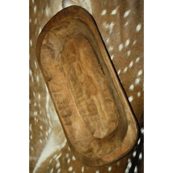 HomeOrnamentss Rustic Home Decor 22 inchCarved Wooden Dough Bowl Primitive Wood Trencher Tray