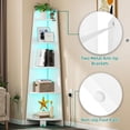thumbnail image 6 of Dextrus 70.9"Corner Shelf with Led Light, 5 Tier Corner Bookcase & Bookshelf, White Open Display Shelving, Storage Rack Ladder Wood Shelf for Living Room, Home Office, 6 of 10