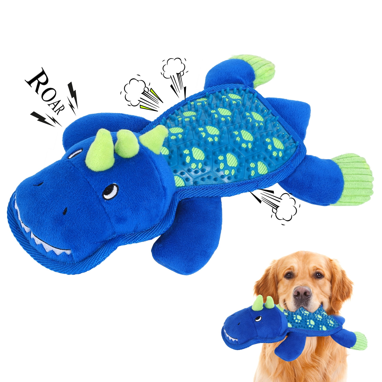 Blue dinosaur on sale dog toy