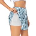 thumbnail image 2 of Bixox Women's Black White Gray Rabbit pattern 2 in 1 Running Shorts - Lightweight Athletic Workout Gym Yoga Shorts Liner with Pockets - XX-Large, 2 of 7