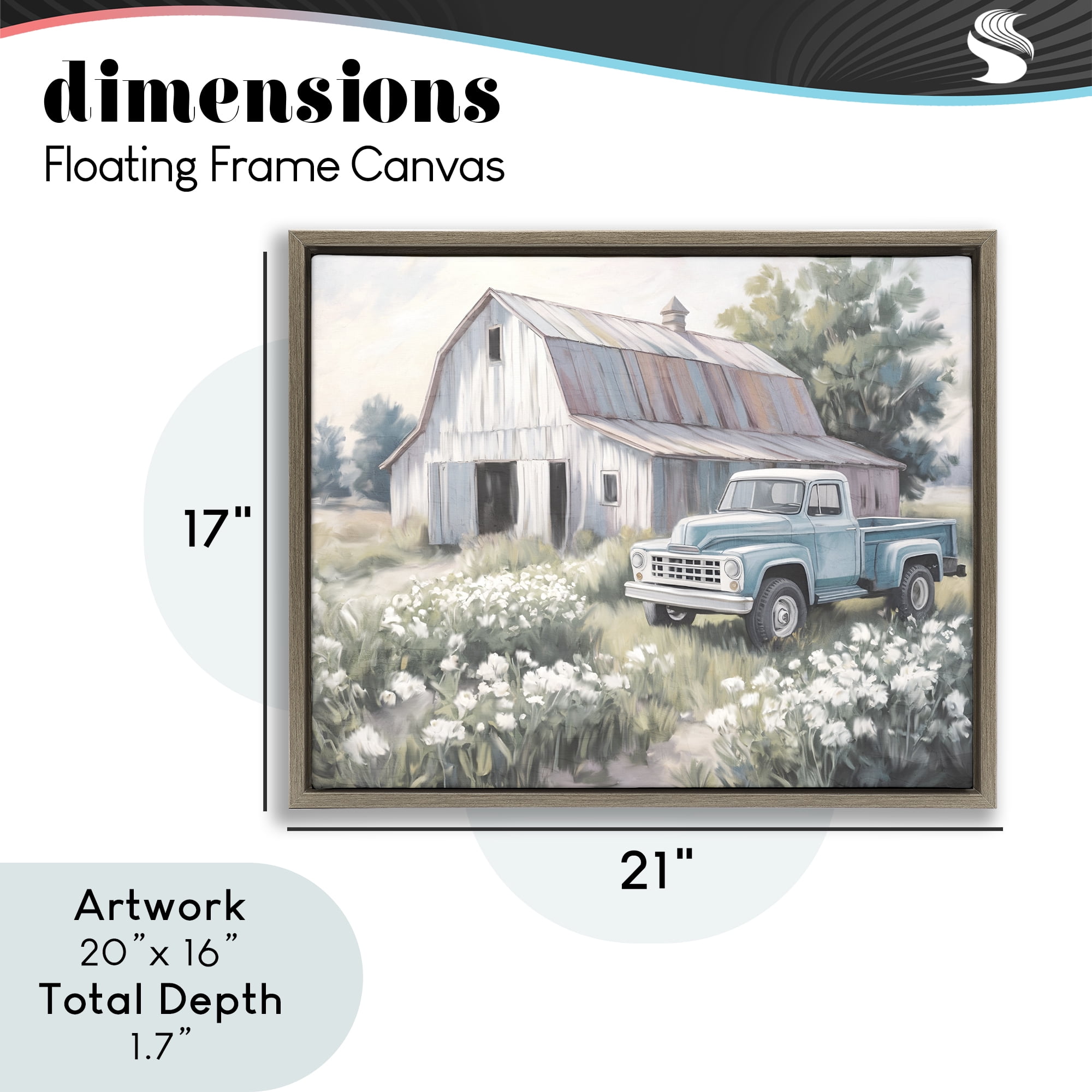 Stupell Industries Pastoral Farm Dreams Brown Framed Floater Canvas Wall Art, design by Kim Allen