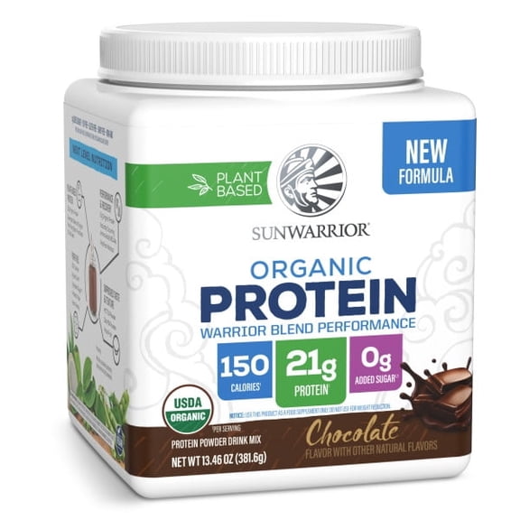 Organic Protein for Performance with BCAAs - Warrior Blend | With Naturally Occurring Amino Acids and BCAAs | Performance, Muscle Building & Recovery | Chocolate Flavor