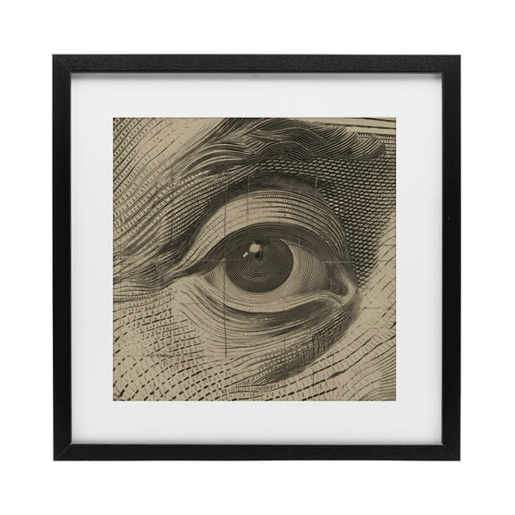 Stupell Industries Traditional Franklin's Gaze Eye Black Framed Print Under Glass, 13 x 13, by Svetlana Aleynikova