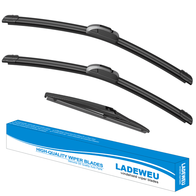3 Wipers 26"+16"+11" for Kia Rio 2012-2017 Hyundai Accent 2012-2022 Kona 2018-2023 Kona Electric 19-24 All Weather Replacement Front with Rear Windshield Wiper Blades Set (Pack of 3)