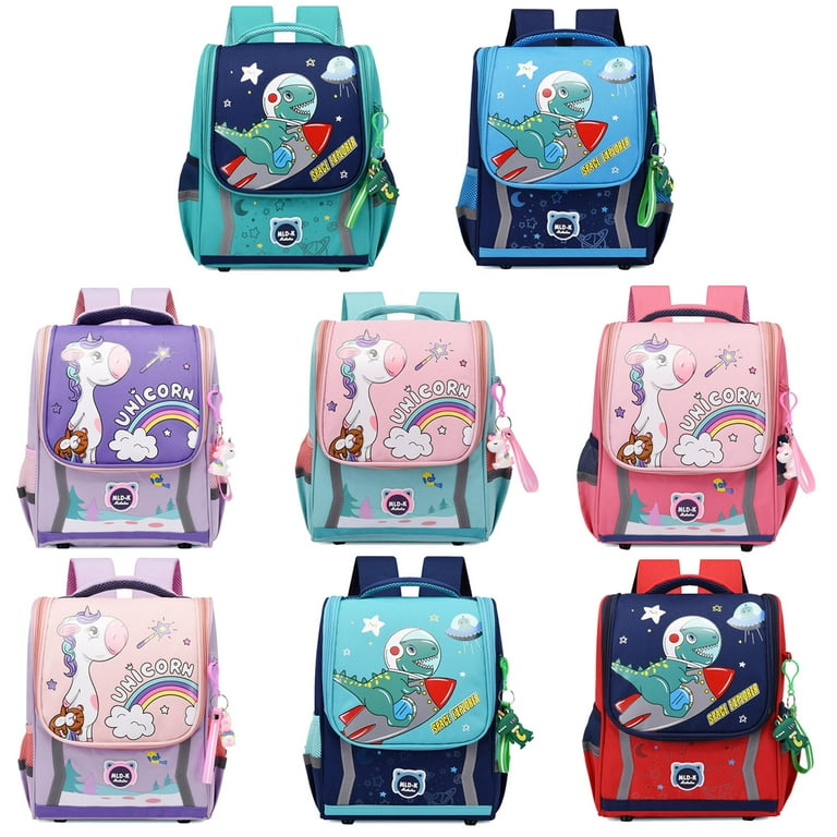SJENERT Unicorn School Bag For Girl Pony Kids Bagpack Beg Sekolah Kanak Perempuan Budak Murah Kindergarten Dinosaur Boy Backpack Blue1