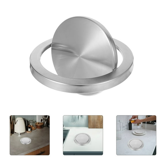Supvox Round Recessed Trash Lid Stainless Steel for Countertop 2Pcs