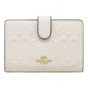 Coach Medium Corner Zip Wallet in Signature Smooth Calf Leather, Chalk