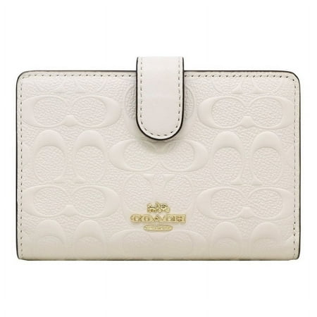 Coach Medium Corner Zip Wallet in Signature Smooth Calf Leather, Chalk