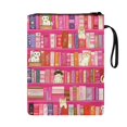 thumbnail image 2 of HELLHERO Polyester Book Sleeve Protector Pouch for Friend Gift for Textbook Paperbacks Supplies Handle, Cat & Bookshelf Scene, 2 of 8