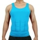 thumbnail image 1 of Ropa interior de control de la talladora de la barriga para adelgazar el cuerpo de los hombres, camisa de la faja de la cintura de las fajas elásticas, nailon, XXL, azul claro Unique Bargains chalecos para correr, 1 of 7