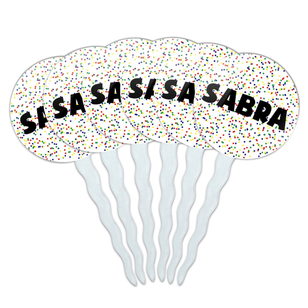 Sabra Cupcake Picks Toppers - Set of 6 - Mutlicolored Speckles