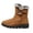Yellow, variant on Fsgntruao Snow Boots for Women Fashion Winter Shoes Warm Round Toe Mid Heel Medium Tube Boots