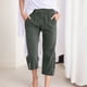 thumbnail image 1 of WILLBEST Pantalones Casuales para Mujer, con Botones, Pierna Ancha, Bolsillos, Ligeros, Cintura Alta, Ajustables, con Nudo, Corte Holgado. Extra Grande, 1 of 4