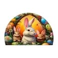 thumbnail image 2 of Uuiauoio Half Round Door Mat Easter Holiday Egg Rabbit Half Moon Rug Washable Half Circle Area Rugs Indoor Entrance Non Slip Semi Circle Bathroom Rugs Floor Carpet for Kithen Bedroom Decorative Gift, 2 of 6