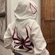 thumbnail image 4 of Suéter de manga larga con capucha y cremallera con estampado de araña estilo hip hop, estilo gótico, Harajuku, Y2K, para parejas, 4 of 5