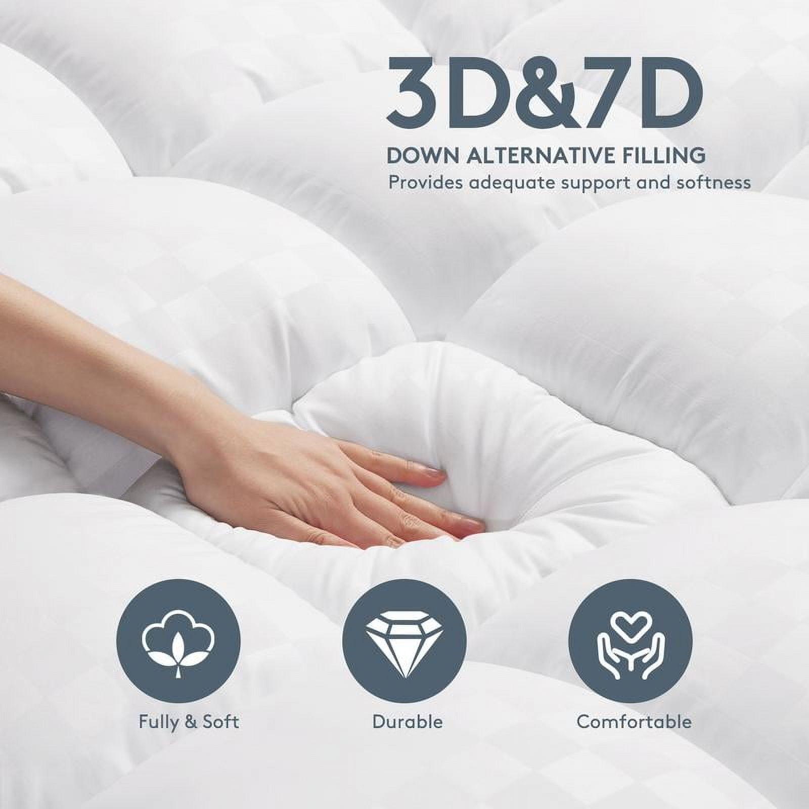 【Holiday Haul Gifts】Extra Thick Mattress 1000 GSM Topper, Down Alternative Overfill Plush Mattress Pad, Cooling Pillow Top with 8-21Inch Deep Pocket