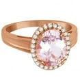 thumbnail image 3 of Diamond and Oval Pink Morganite Ring in 14K Rose Gold (2.43ct), 3 of 6