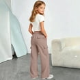 thumbnail image 5 of Staki Girl Sweatpants Girls Sweatpants Girls Joggers Soft Cotton Athletic Sweatpants Pants for Kids with Pocket Drawstring(Khaki,13-14 Years), 5 of 8