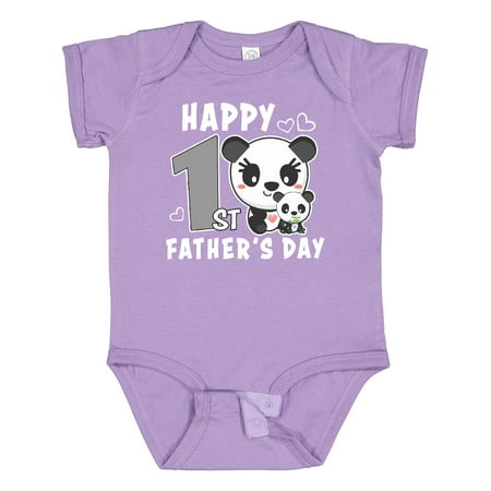 

Inktastic Happy 1st Fathers Day with Pandas Gift Baby Girl Bodysuit