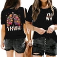 thumbnail image 2 of Trendfront Womens Short Sleeve T Shirts Rock N Roll Crewneck Leopard Lips Guitar Graphic Vintage Band Casual Tee Shirts, 2 of 4