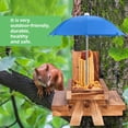 thumbnail image 4 of Mesa de pícnic con sombrilla de madera para ardillas MIXXIDEA, 4 of 7
