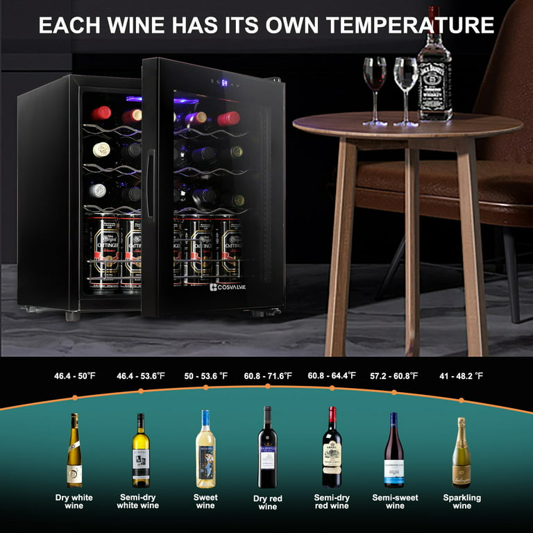  BLACK+DECKER Wine Fridge 14 Bottles, Wine Cooler Refrigerator  with Compressor Cooling & Oster Electric Wine Opener and Foil Cutter Kit  with CorkScrew and Charging Base, Silver : Everything Else