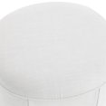 thumbnail image 4 of Denis Ottoman Pure White Linen 26L x 23.2W x 16.5H Upholstered SlipcoverSkirted, 4 of 9