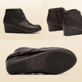 thumbnail image 4 of Dream Pairs Low Wedge Heel Ankle Booties for Girls With Side Zipper (Toddler/Little Kid/Big Kid), 4 of 6