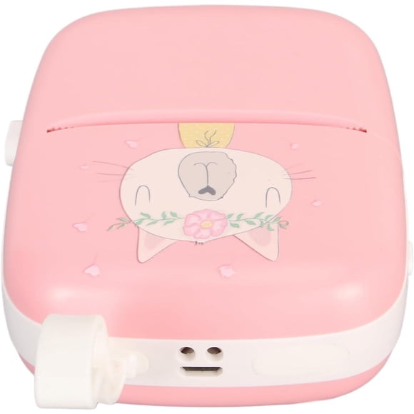 Label Paper Printer, Usb Charging Easy Operation Mini Thermal Printer Compact Size Abs Housing For Printing Photos Notes Codes (pink)