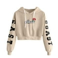 thumbnail image 2 of POTETI Hoodies for Women Casual Long Sleeve Sweatshirts Cropped Pullover Tops, 2 of 3