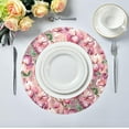 thumbnail image 5 of Bright Floral Round Placemats Washable Placemats Non-Slip Heat-Resistant Table Place Mats for Dining Kitchen Holiday Party Table Decoration 15.4"-4PCS Table Mat, 5 of 7