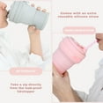 thumbnail image 3 of Collapsible Cup with Reusable Straw  18 Oz (550 Ml), Portable Travel Mug, BPA-Free, Leak-Proof, Microwave & Dishwasher Safe, Multi-Purpose for Hot & Cold Drinks  Pink, 3 of 4