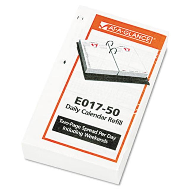 at a glance e01750 two color daily desk calendar refill with monthly