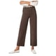 thumbnail image 1 of Pantalones capri elásticos de sarga de cintura alta y pierna ancha para mujer, vaqueros tobilleros tipo chino, 1 of 7